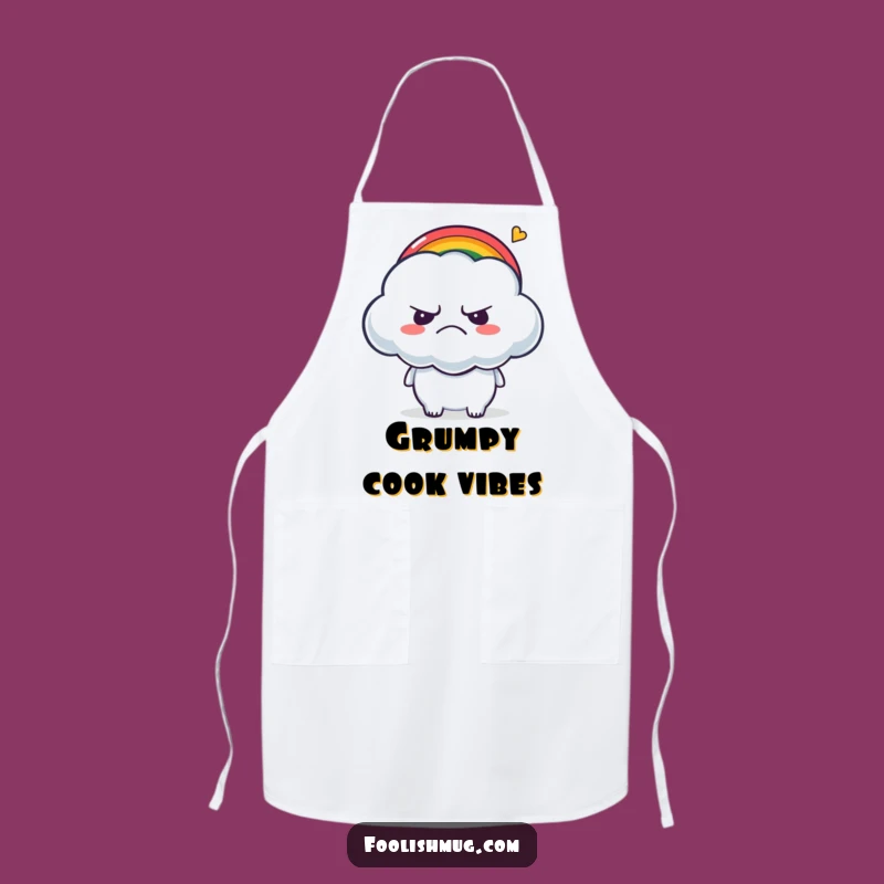 Funny Grumpy Cloud Apron: Tickled by Rainbow