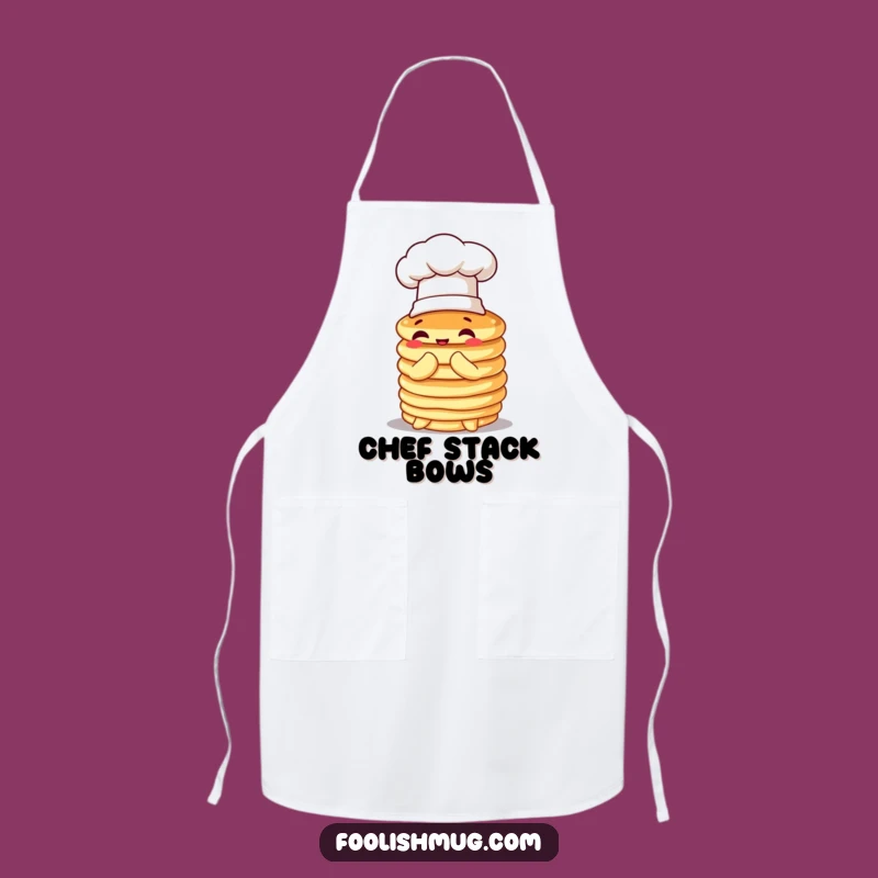 Funny Pancake Bow Apron: Hilarious Chef in Training