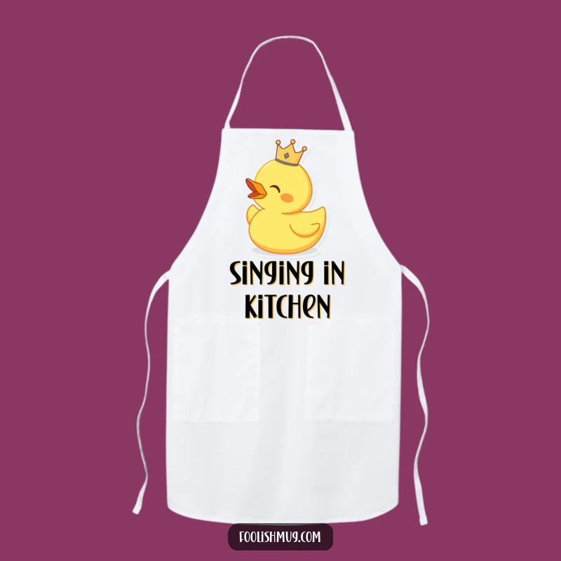 Funny Singing Duck Apron, Royal Kitchen Wear for a Musical Chef