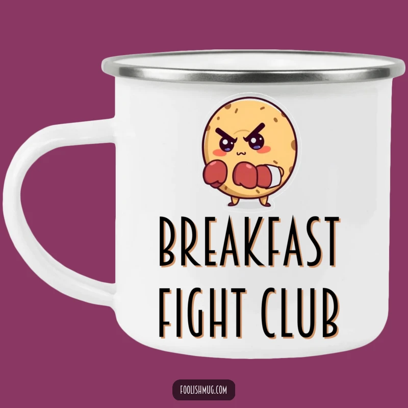 Funny Bagel Boxer Camping Mug: Determined Character for Outdoor Challenges!