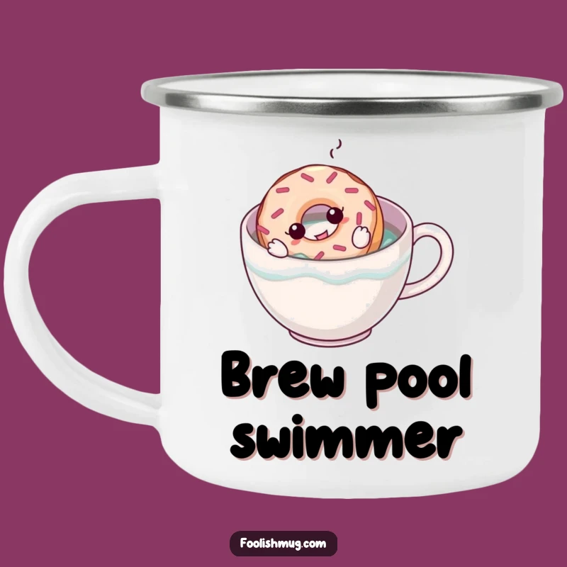 Funny Donut Swimmer Camping Mug: Enjoy Your Brew with This Hilarious Mug!