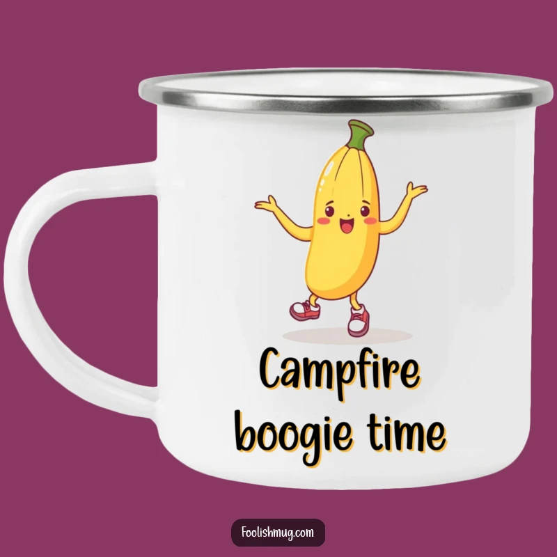 Funny Banana Peel Dancing Camping Mug: Sip and Shimmy Outdoors