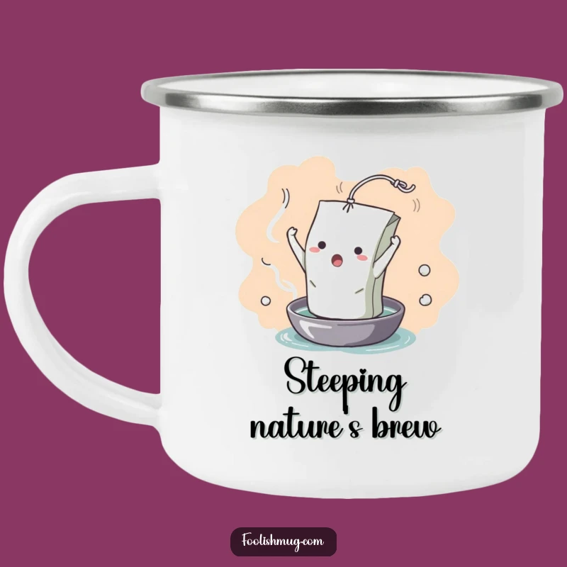 Funny Dramatic Teabag Camping Mug: Unfurl Drama by the Campfire!