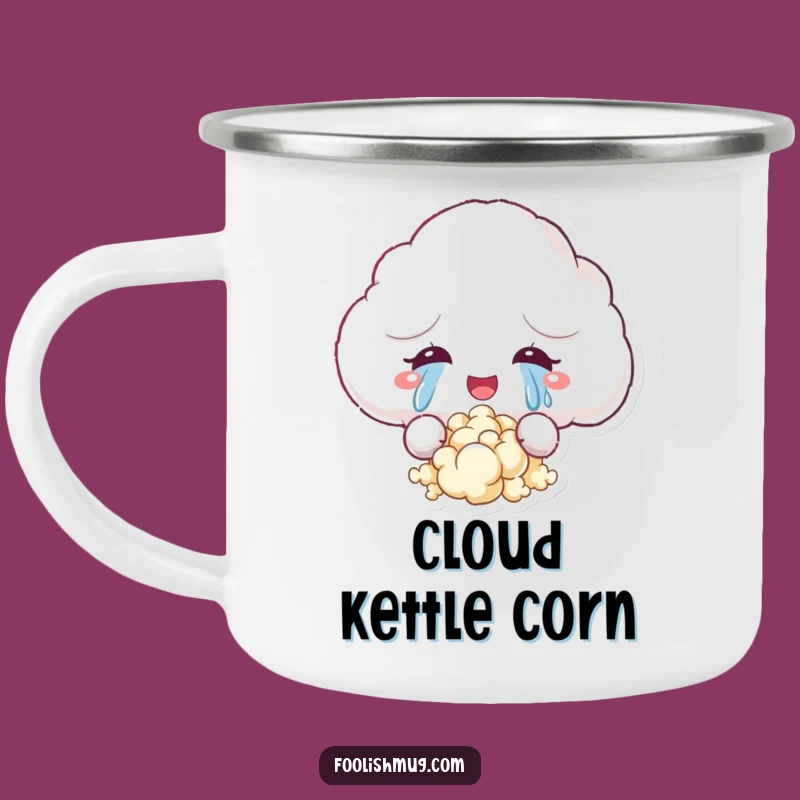 Funny Joyful Cloud Camping Mug: Enjoy Snacks and Smiles Outdoors!