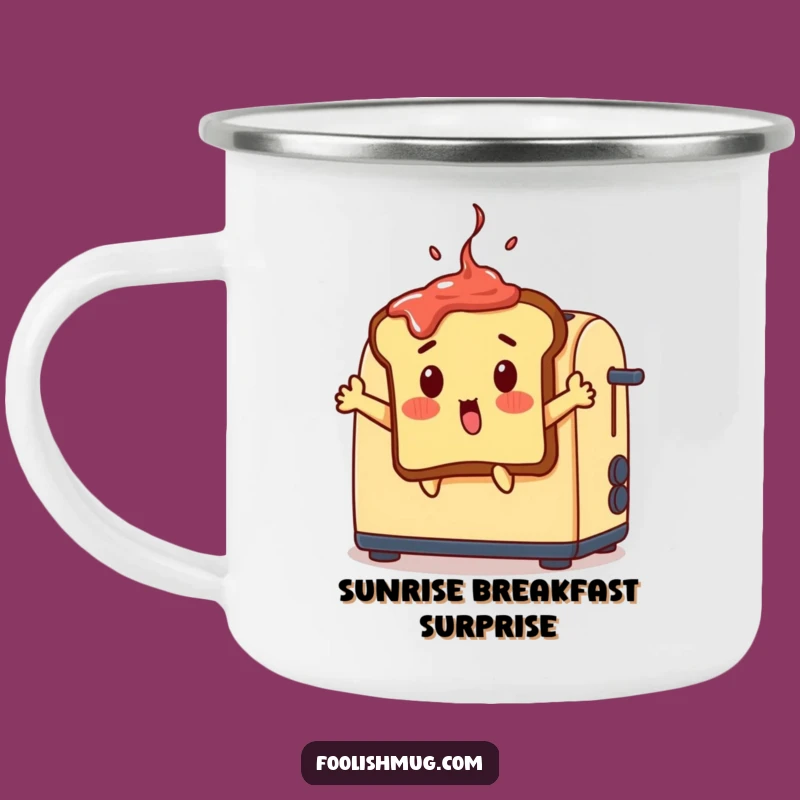 Funny Surprised Toast Camping Mug - Breakfast Fun On the Go