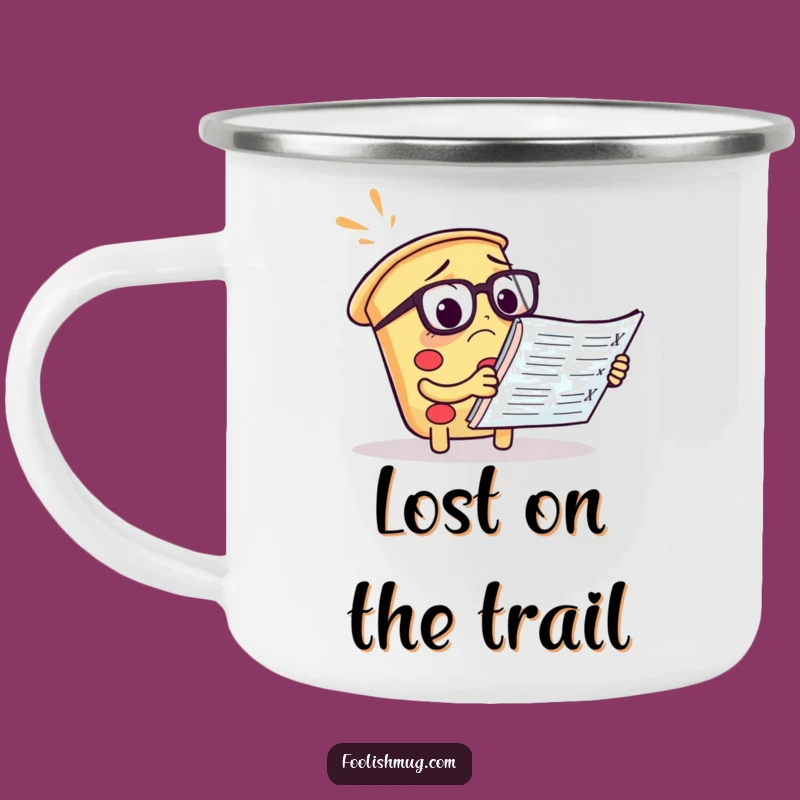 Funny Pizza Enamel Camping Mug - Foodie Outdoor Gear