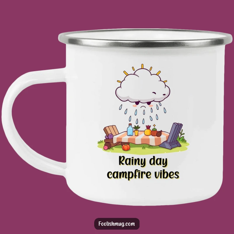 Funny Grumpy Cloud Camping Mug: Sip Your Gloom Outdoors