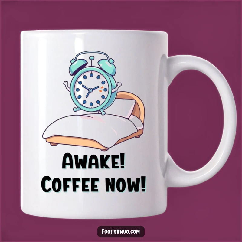 Funny Startled Alarm Clock Mug: Hilarious Morning Gift