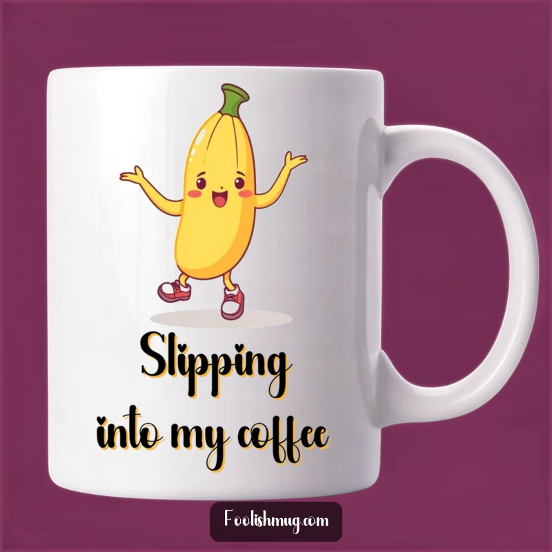 Funny Banana Peel Dancing Mug: Slip into Fun with This Hilarious Footwear Gift