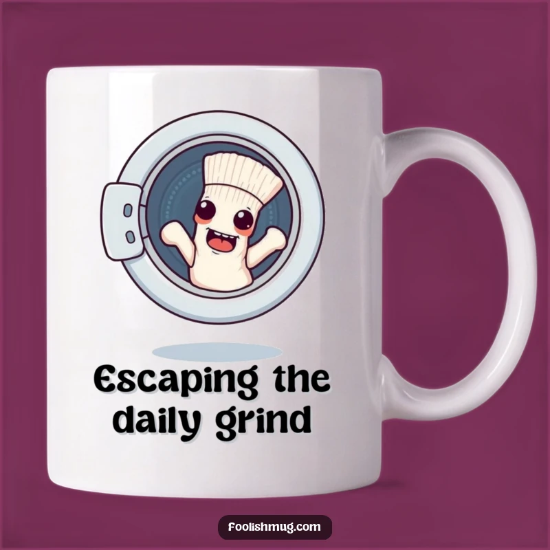 Funny Escape Sock Washing Machine Mug - Hilarious Laundry Day Gift for Sock Lovers