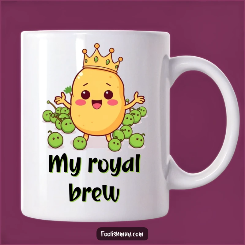 Funny Potato King Mug: Cheerful Cartoon Character Gift for Veggie Lovers & Leaders!