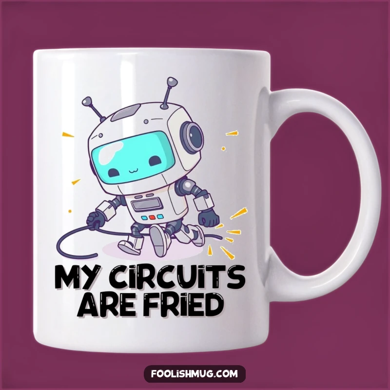 Funny Robot Tripping Mug: Hilarious Tech Mishap Gift for Gadget Lovers!