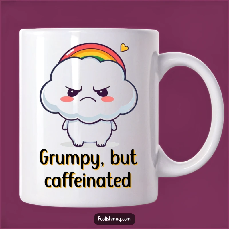 Funny Grumpy Cloud Mug: Tickled by Rainbow Gift
