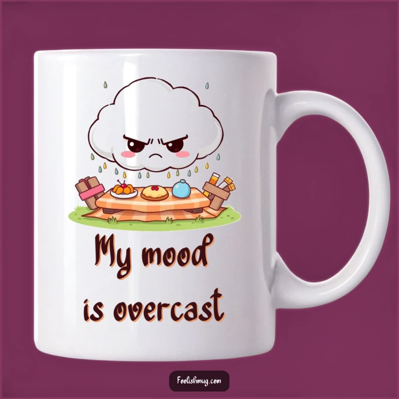Funny Grumpy Cloud Picnic Mug - Hilarious Gift for Gloomy Day Lovers