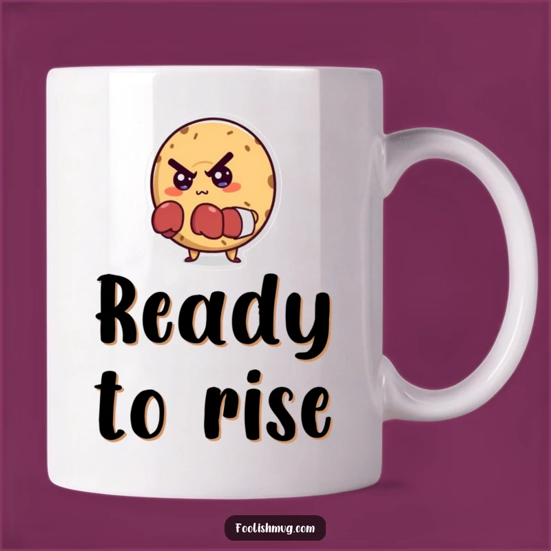 Funny Bagel Boxer Mug: Determined Character Gift for a Fighting Spirit!