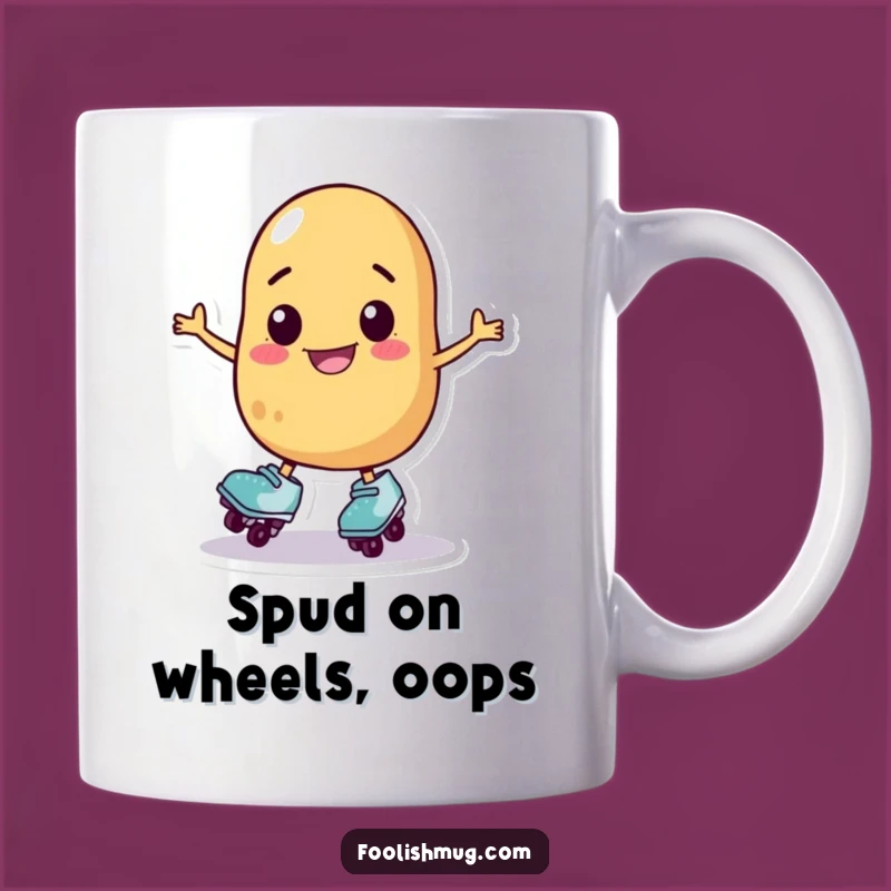 Funny Potato Roller Skater Mug: Hilarious Wobbly Spud Gift for Chaos Lovers