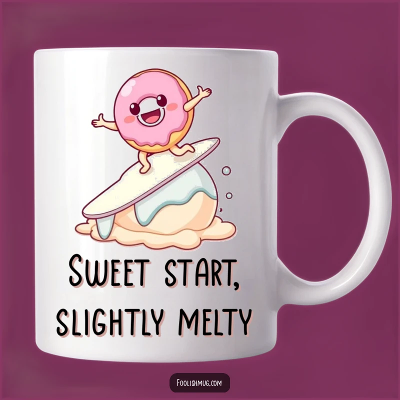 Funny Donut Surf Mishap Mug: Sweet Treat, Perfect Humorous Gift
