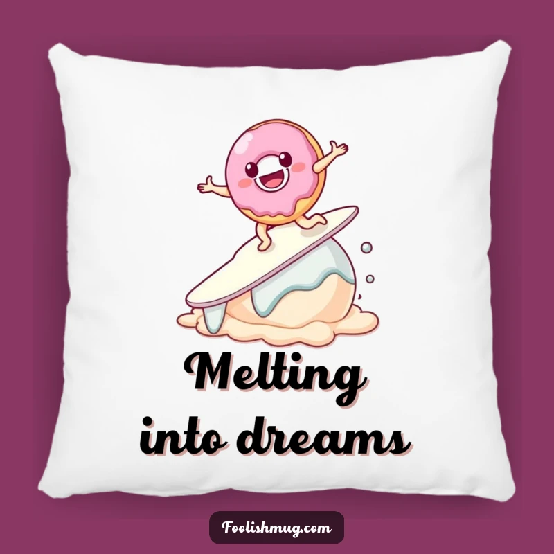 Cozy Donut Surf Pillow: Plush Comfort, Adorable Funny Gift