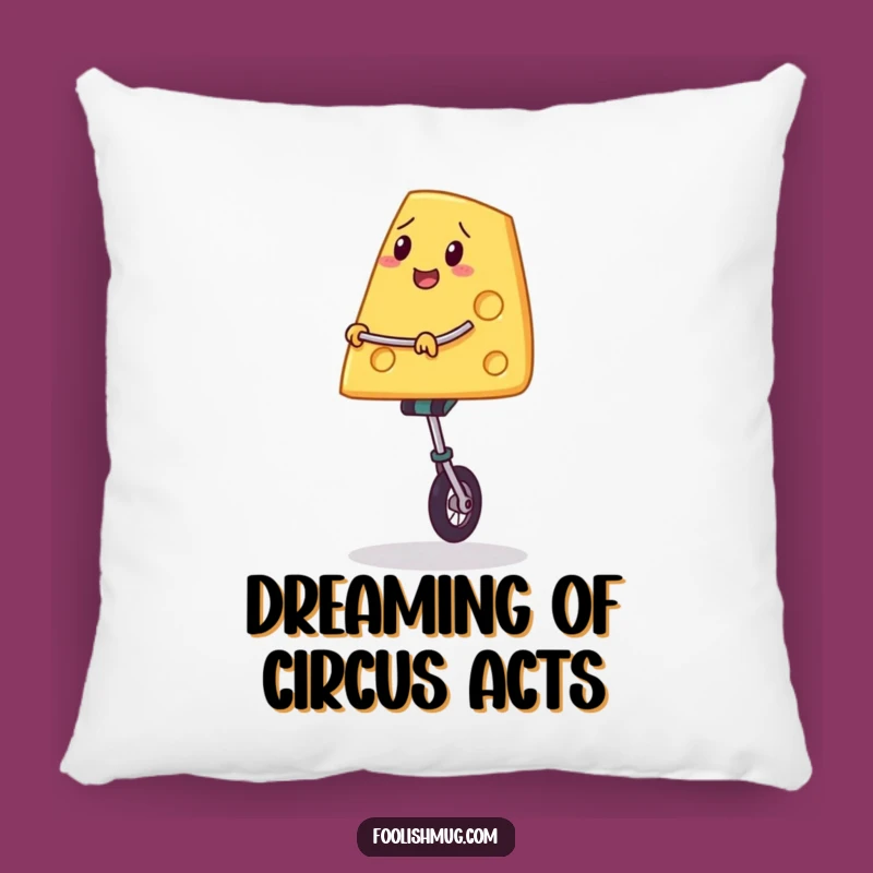 Funny Cheese Unicycle Pillow: Rest Your Head on Equilibrium