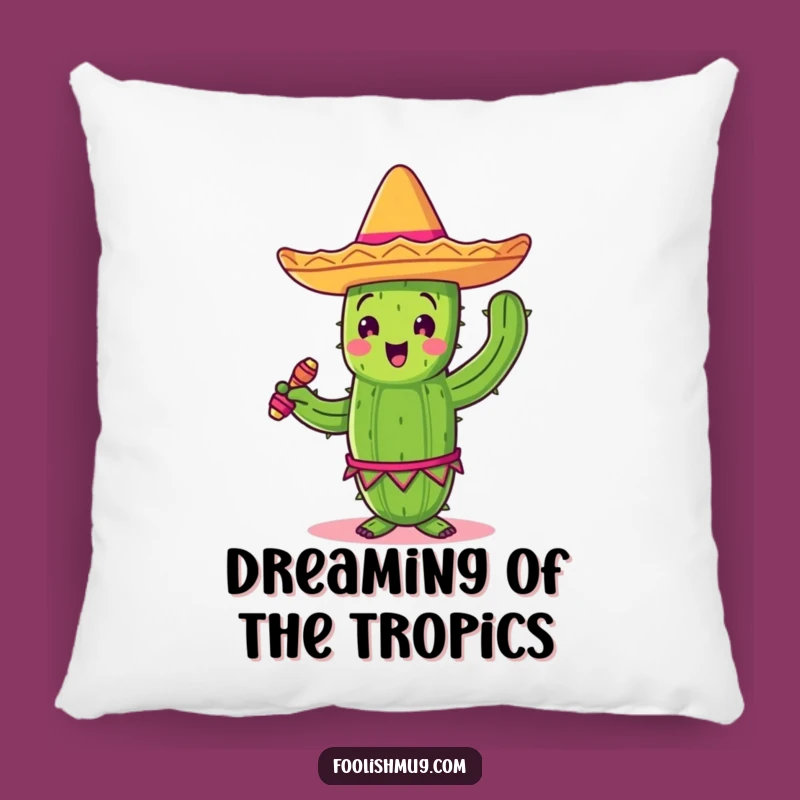 Funny Cactus Dance Pillow, Soft and Humorous Fiesta Decor for Your Home