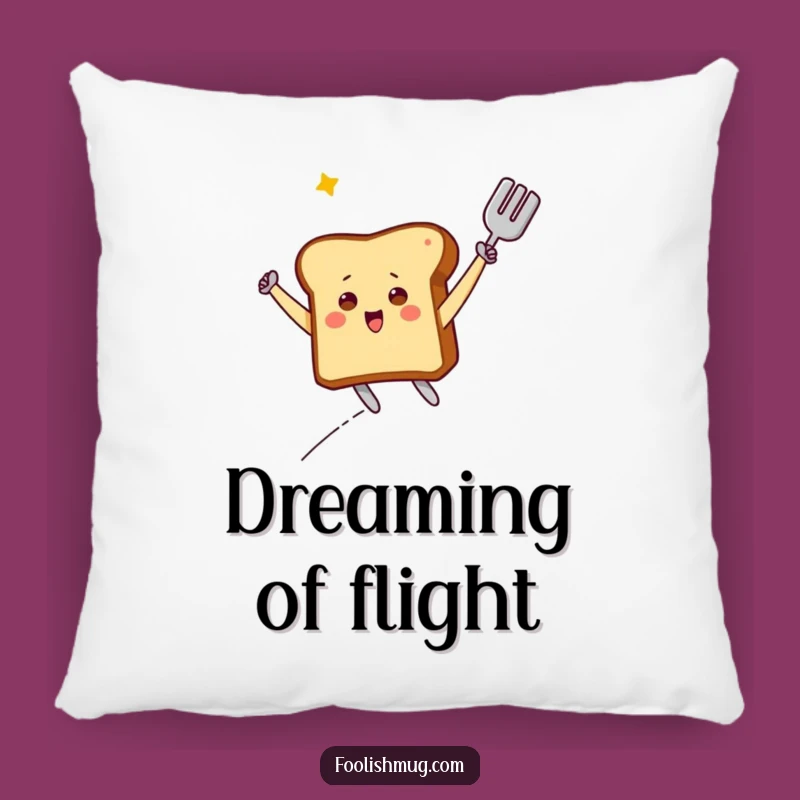Funny Flying Toast Pillow: Cozy Spatula Adventure Cushion, Hilarious Breakfast Decor Gift