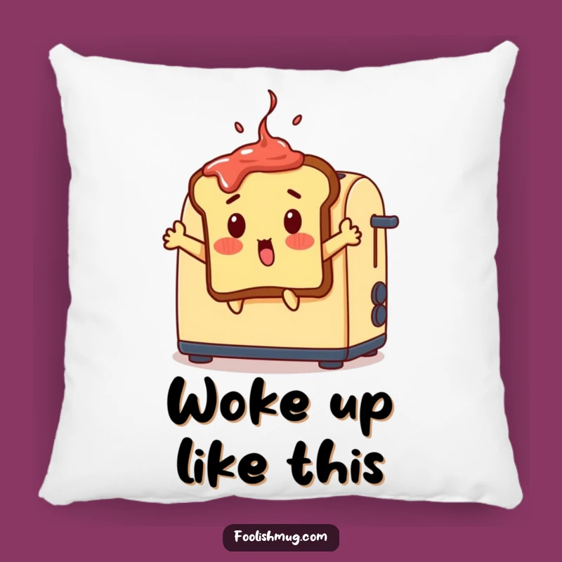Funny Surprised Toast Pillow - Cozy Accent for Breakfast Lovers