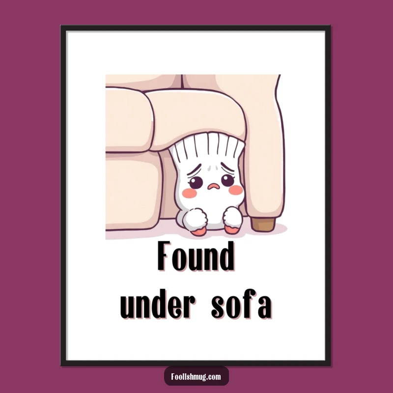 Funny Lost Sock Digital Art - Printable Flustered Character, Instant Gift!
