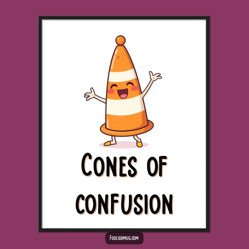 Funny Dancing Traffic Cone Digital Art: Hilarious Decor Download