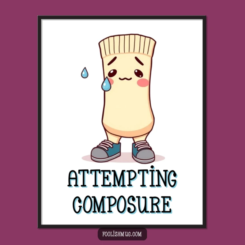 Funny Nervous Sock Art: Mismatched Shoes Cause Stress, Perfect Funny Gift!