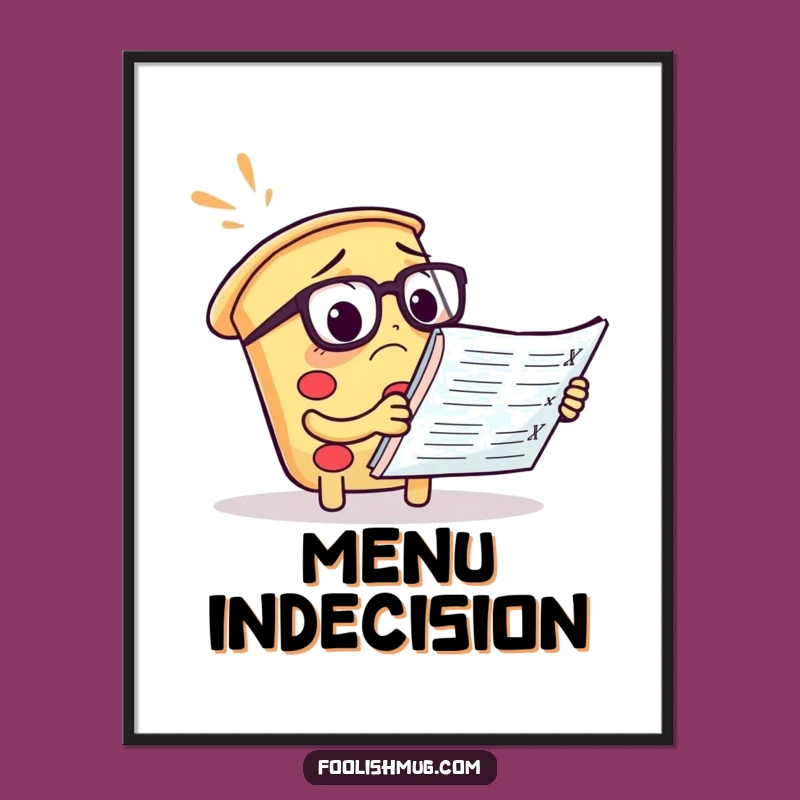 Funny Pizza Menu Digital Art - Instant Download