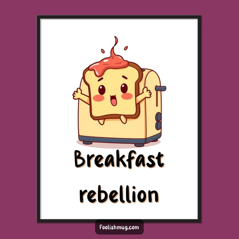 Funny Surprised Toast Digital Art - Instant Cheerful Decor for Kitchens
