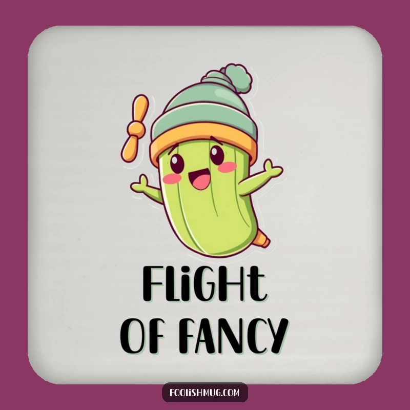 Funny Pickle Propeller Beanie Coaster Set: Protect Tables with Pickle Power