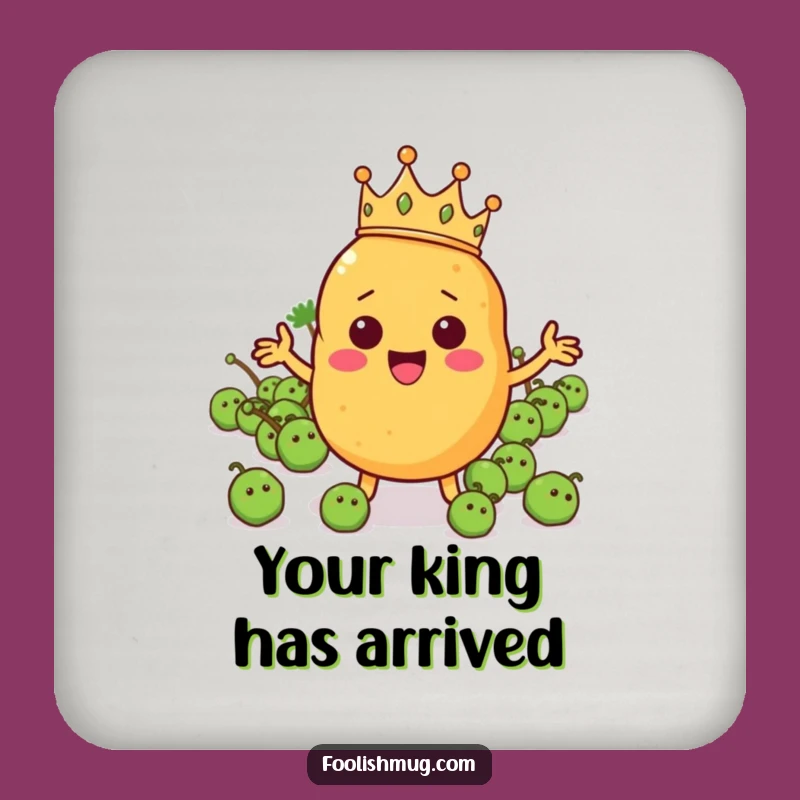 Funny Potato King Coaster: Cute Cartoon Character Surface Protection & Royal Gift!