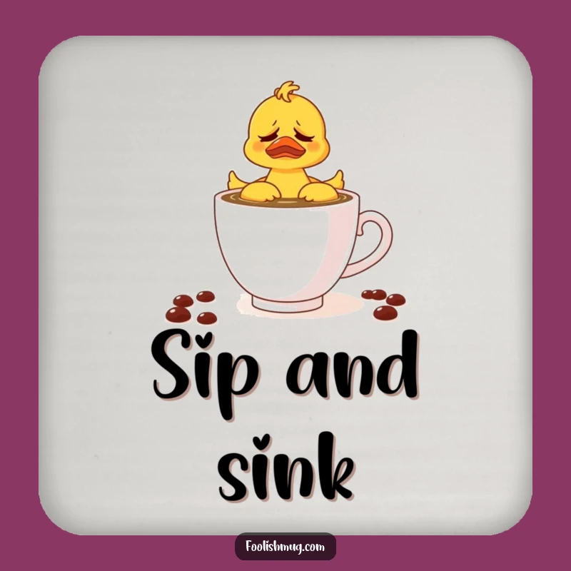Funny Rubber Ducky Coffee Teacup Coaster: Protect Surfaces with Humor
