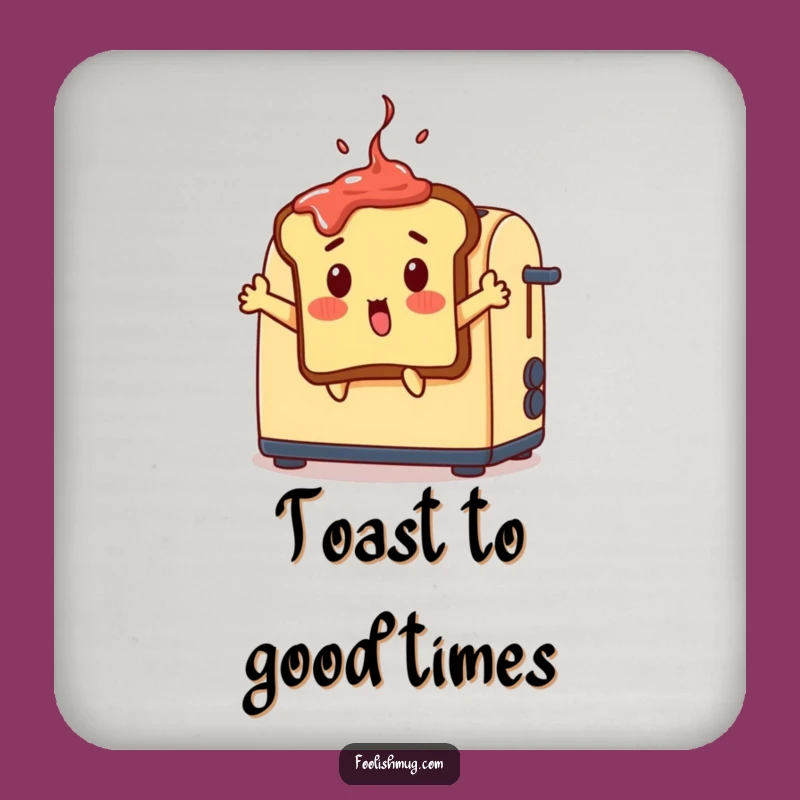Funny Surprised Toast Coasters - Protect Your Table with Breakfast Cheer