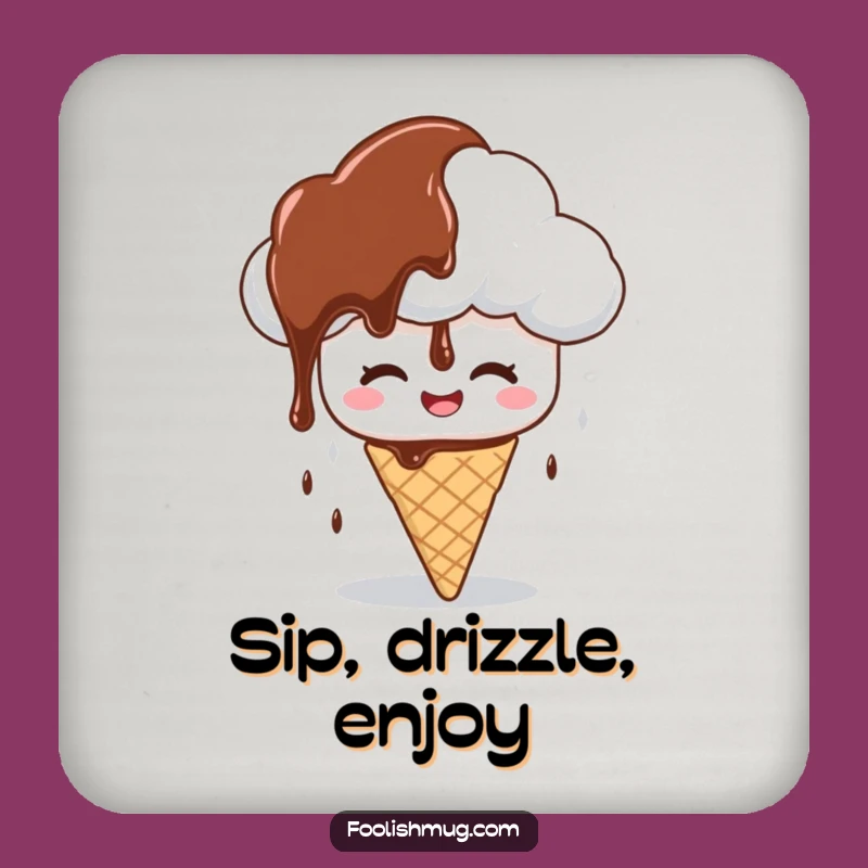Funny Syrup Cloud Coaster: Dessert Drama for Drinks & Funny Gifts!