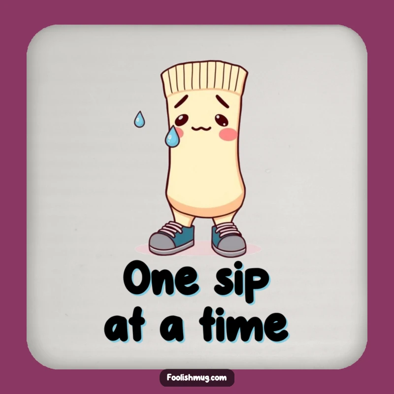 Funny Nervous Sock Coaster: Mismatched Shoes Cause Stress, Perfect Funny Gift!