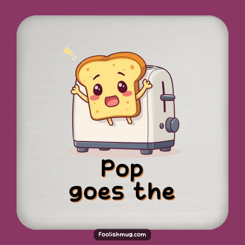 Funny Toast Leap Coaster: Comical Bread Escape for Drinks & Funny Gifts!