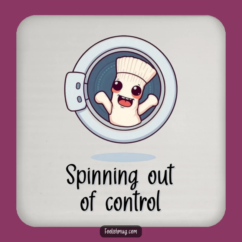 Set of Funny Escape Sock Washing Machine Drink Coasters - Protect Surfaces with Laundry Humor