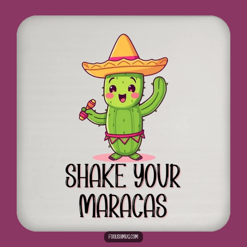 Funny Cactus Fiesta Coaster Set, Protect Surfaces with Dancing Humor