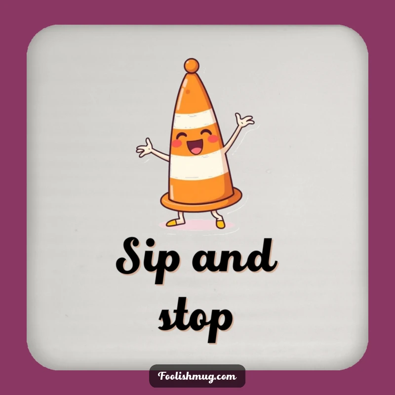 Funny Dancing Traffic Cone Coaster: Hilarious Surface Protection