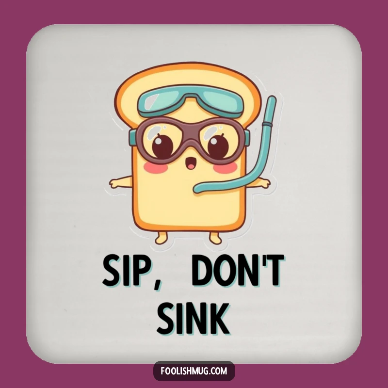 Funny Surprised Bread Goggles Coaster Set: Protect Tables with Humor