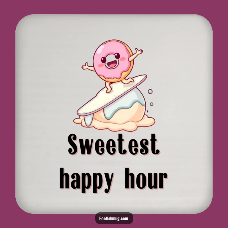 Funny Donut Surf Coaster Set: Protect Surfaces, Sweet Gift