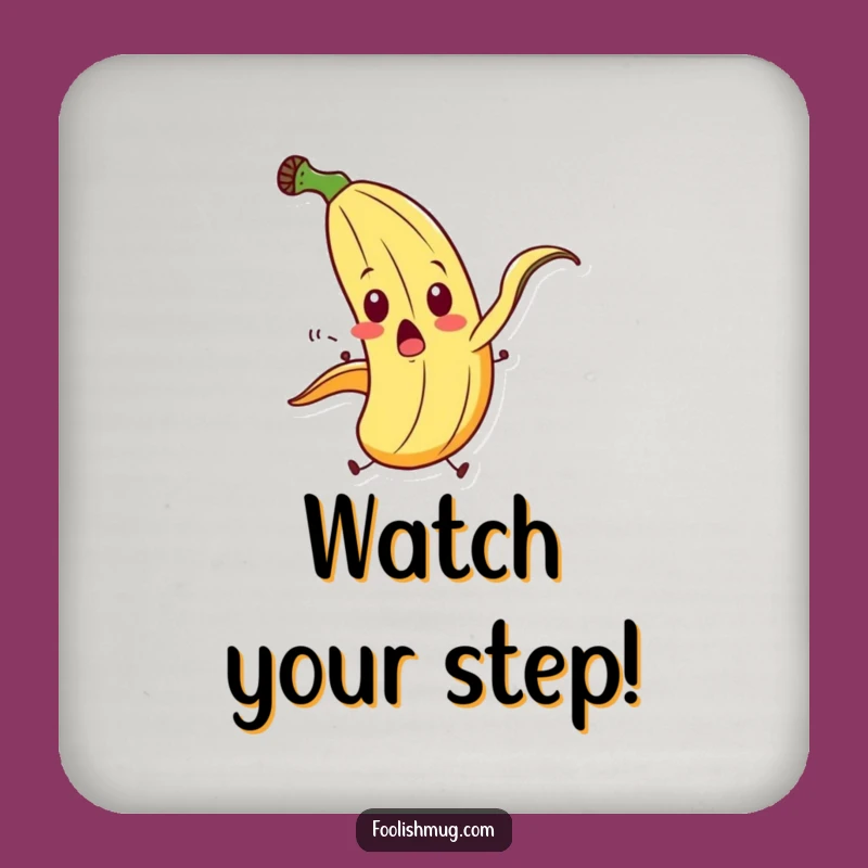 Funny Banana Slip Coaster: Cute Cartoon Character Surface Protection & Humorous Gift!