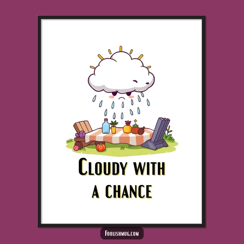 Funny Grumpy Cloud Poster: Bring Moody Humor to Your Walls
