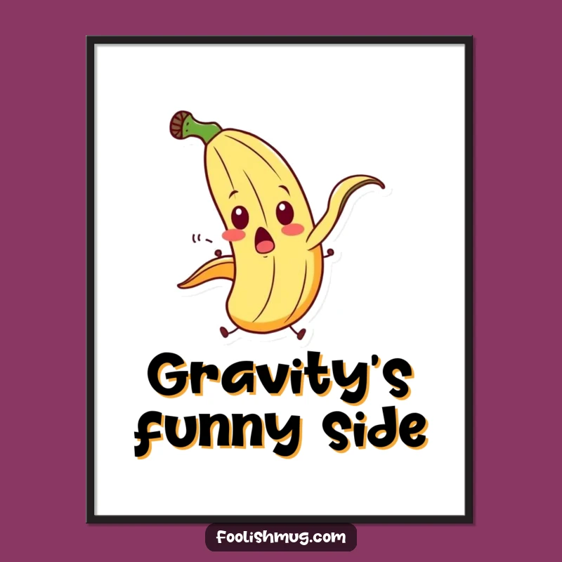 Funny Banana Slip Poster: Exaggerated Cartoon Character Wall Art & Humorous Gift!