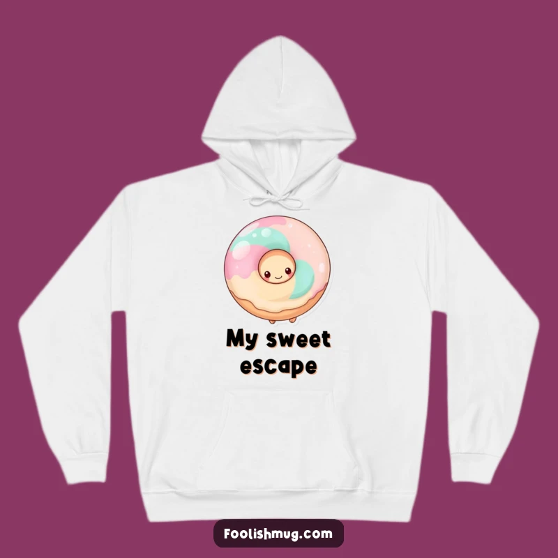Cozy Funny Shy Donut Hoodie, Warm Apparel for Sweet and Bashful Souls