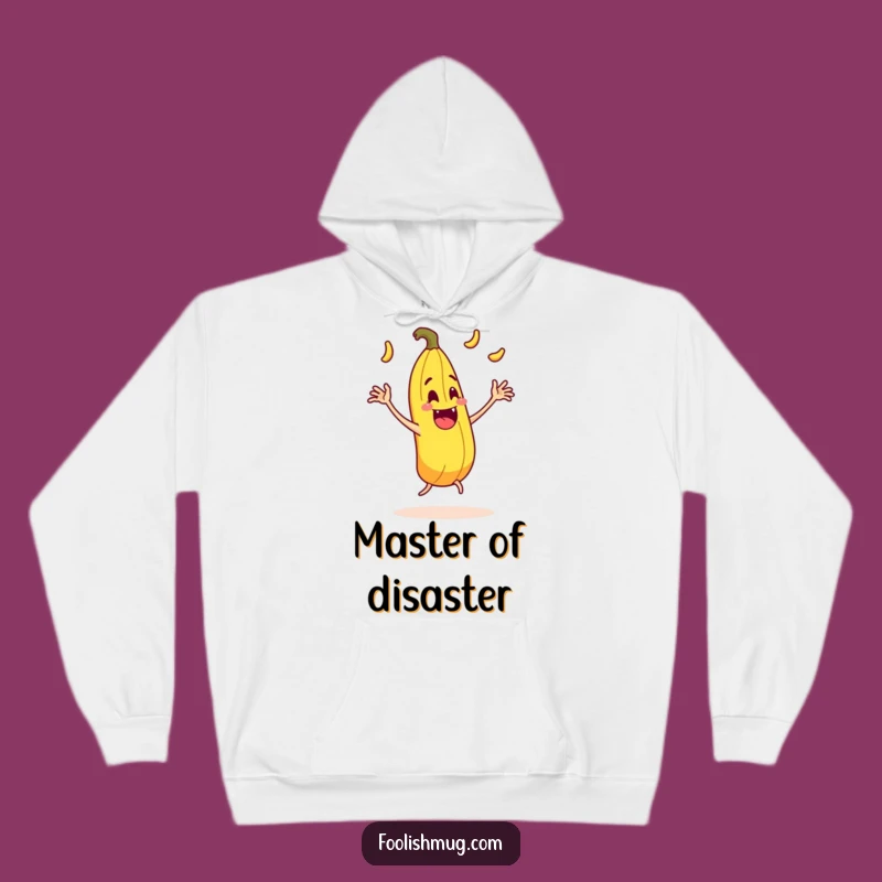 Funny Juggling Banana Peel Slipping Hoodie Cozy Laughs for Chilly Days