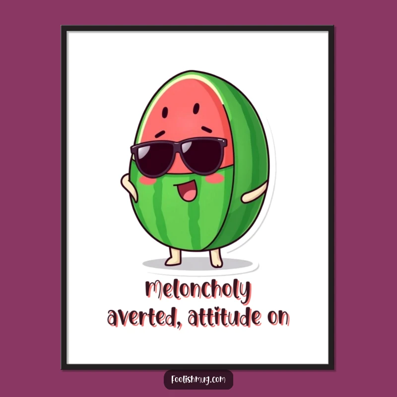 Free Printable Watermelon Wall Art: Cool Sunglasses Pose Downloadable Decor