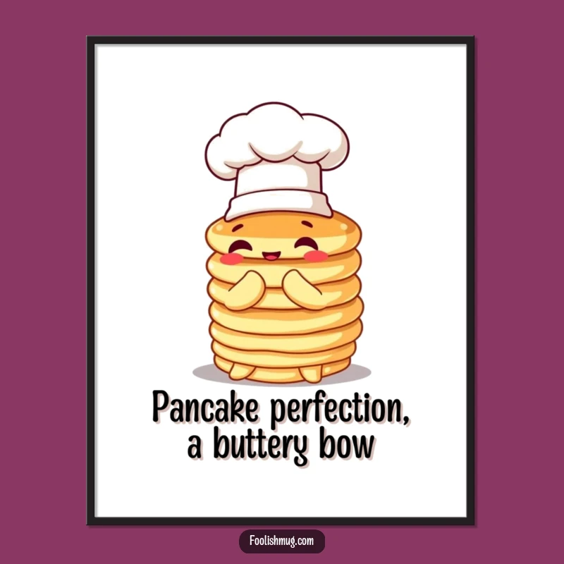 Funny Free Printable Wall Art: Bowing Pancakes, Quirky Downloadable Decor